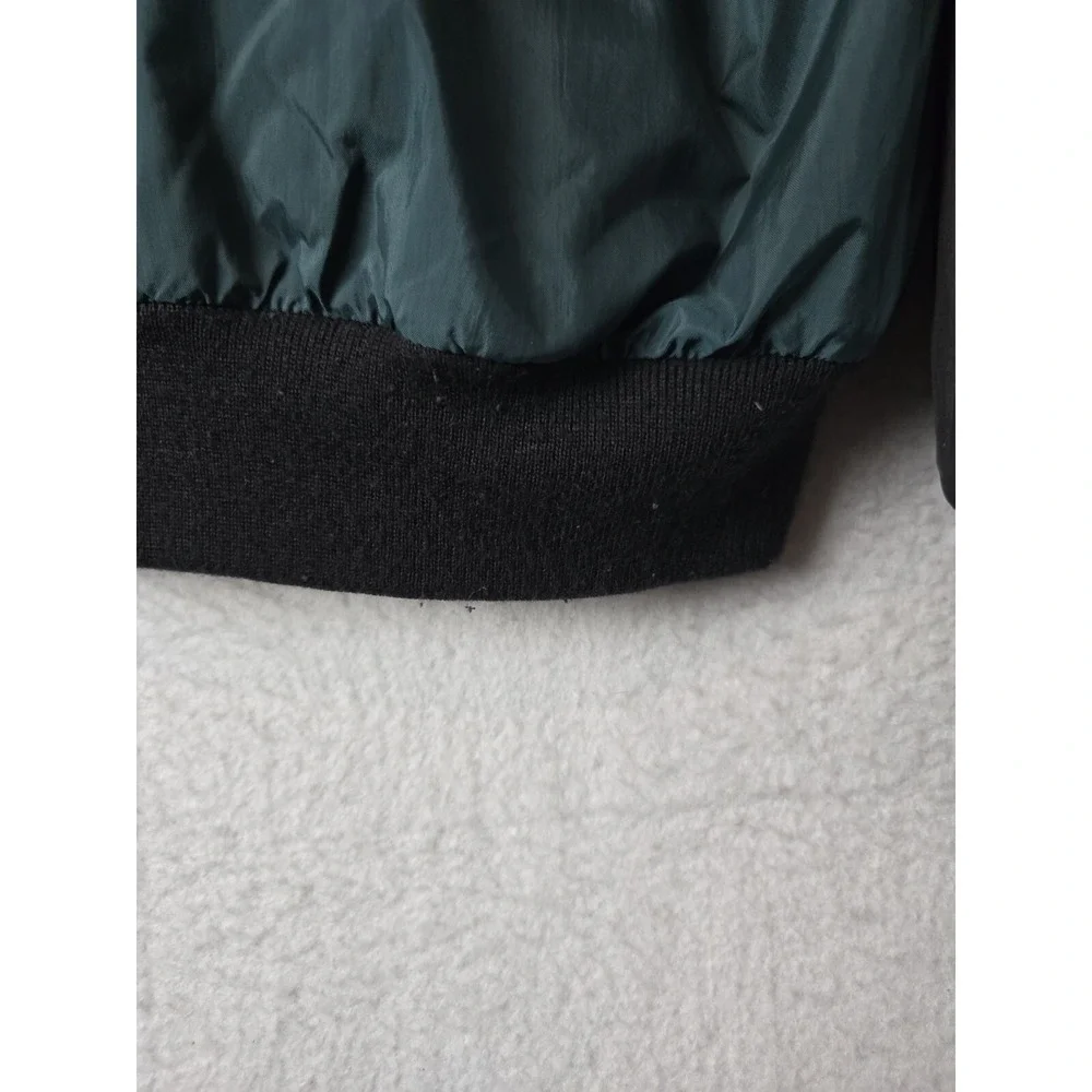 Cabelas Hoodie Windbreaker Jacket Size L Nylon Green Black
